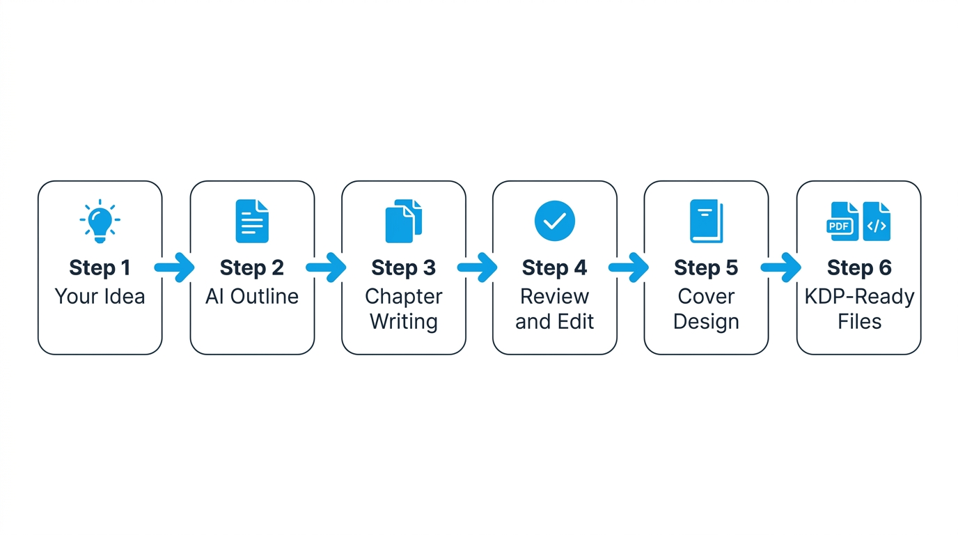 BookSmith AI book writing pipeline: 6 steps from idea to KDP-ready files